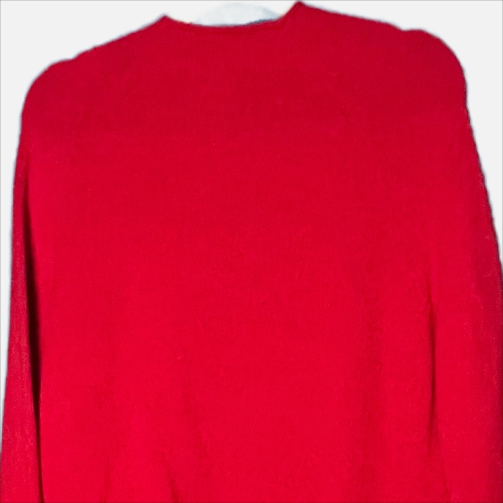 J.Crew Red Merino Alpaca Crewneck Sweater M Cozy Classic - Picture 3 of 6